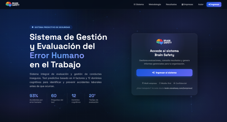 Brain Safety - Sistema de Gestión y Evaluación del Error Humano en el Trabajo
